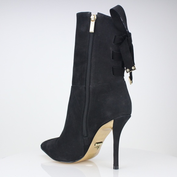 JADE Brazilian suede black boots w/ lace up straps - Picture 3 of 5